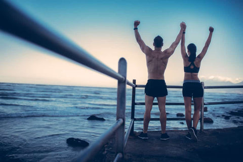 Fitness Couple cheering